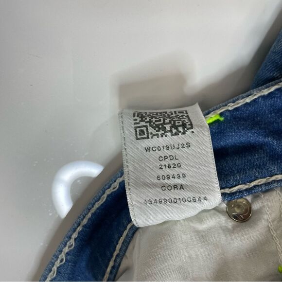 True Religion Cora Mid Rise Straight Denim Jeans Women Size 26 X 32 Neptune Blue - Picture 8 of 12